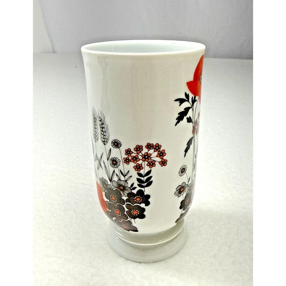 Poppy Flower Porcelain Vase 5.5